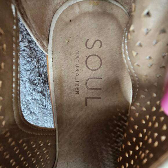 SOUL‎ Naturalizer Women's Fayth Perforated Wedge Sandal Size 11M Cream Back Zip - Picture 5 of 6